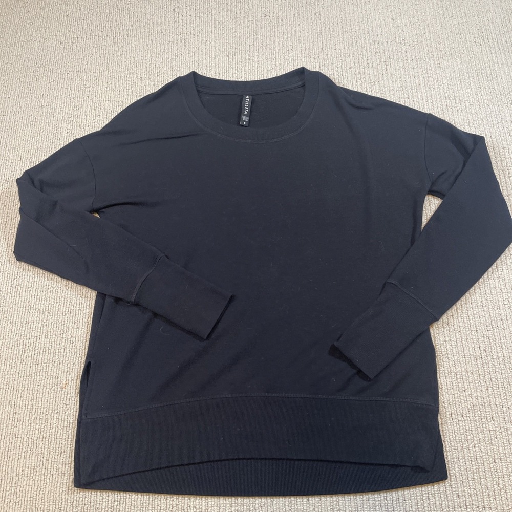 Athleta Women's Small Coaster Luxe Sweatshirt Modal Blend Black
